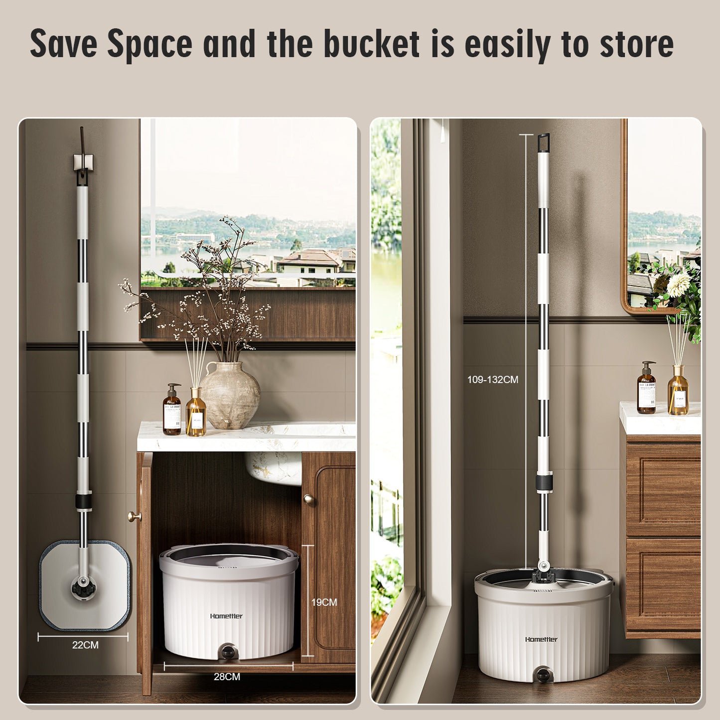 CW003-Pro Circular mop and bucket, especially suitable for dog and cat pet hair cleaning mop cleaning and dirty water separation mop system, detachable and reusable mop pad replacement 【free shiping】