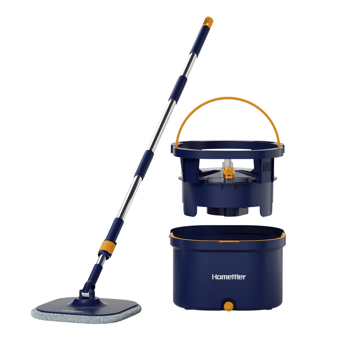 CW002 Square Mop and Bucket Especially for Dog&Cat Pet Hair Cleaning Mop Clean&Dirty Water Separation Mop System with Detachable Reusable Mop Pad Replacement 【Free shipping】