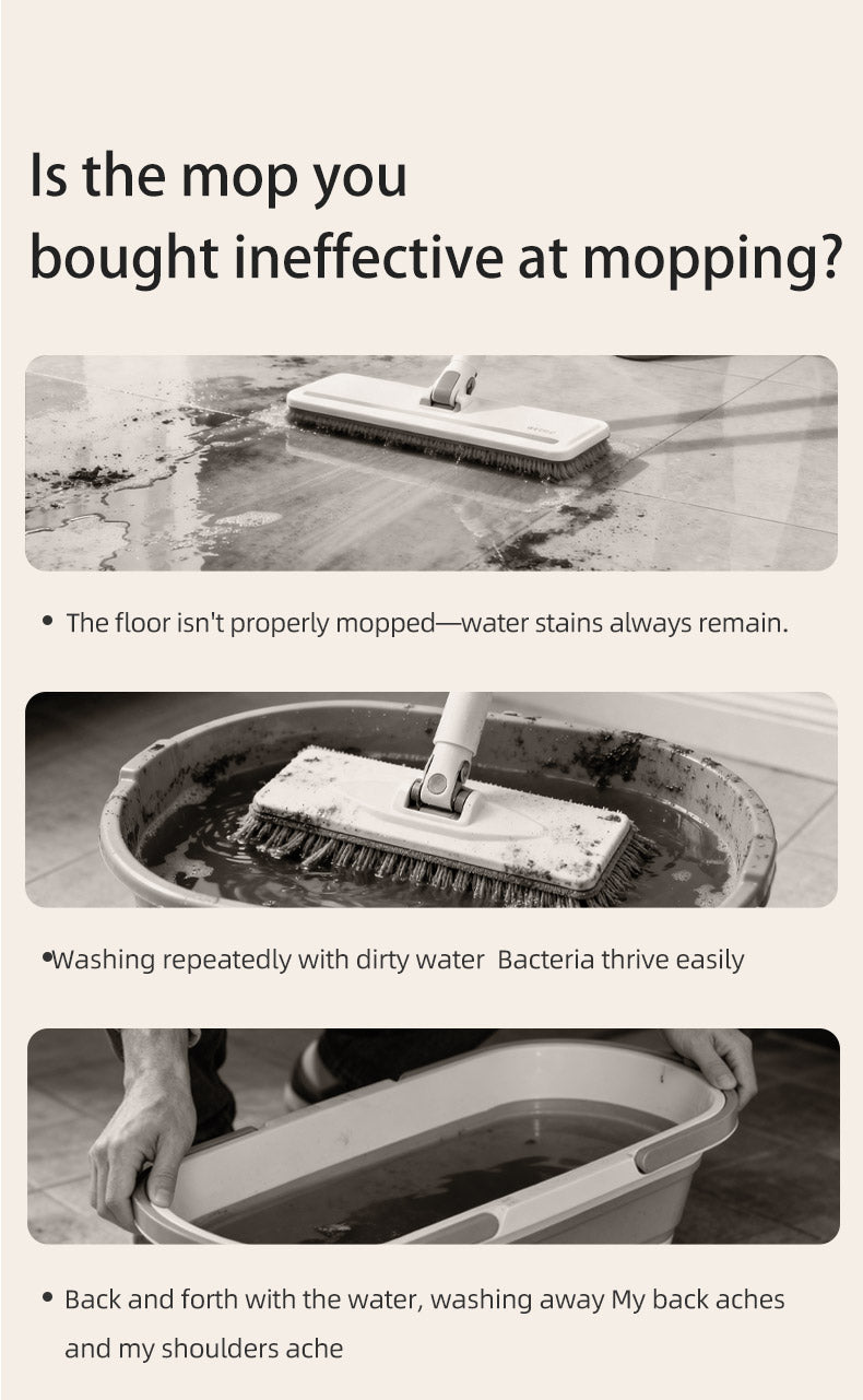 SM002-36 Rectangle Spring Mop Flat Mop Separate Clean & Dirty Water, Wet and Dry Use,2 Microfiber Pads, 3L Water for Whole House Floor Cleaning Hands Free Shipping