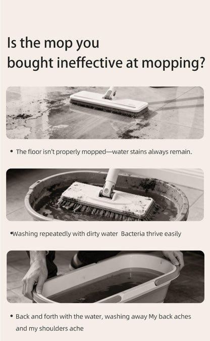 SM002-36 Rectangle Spring Mop Flat Mop Separate Clean & Dirty Water, Wet and Dry Use,2 Microfiber Pads, 3L Water for Whole House Floor Cleaning Hands Free Shipping