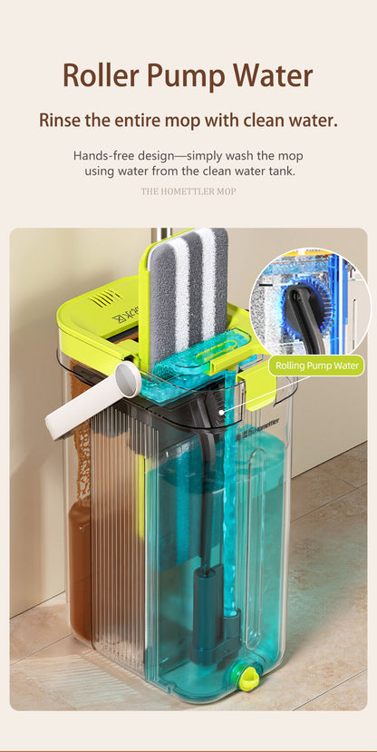 SM002-36 Rectangle Spring Mop Flat Mop Separate Clean & Dirty Water, Wet and Dry Use,2 Microfiber Pads, 3L Water for Whole House Floor Cleaning Hands Free Shipping