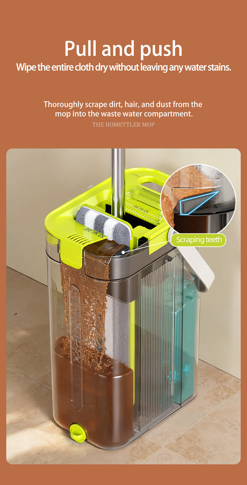 SM002-36 Rectangle Spring Mop Flat Mop Separate Clean & Dirty Water, Wet and Dry Use,2 Microfiber Pads, 3L Water for Whole House Floor Cleaning Hands Free Shipping