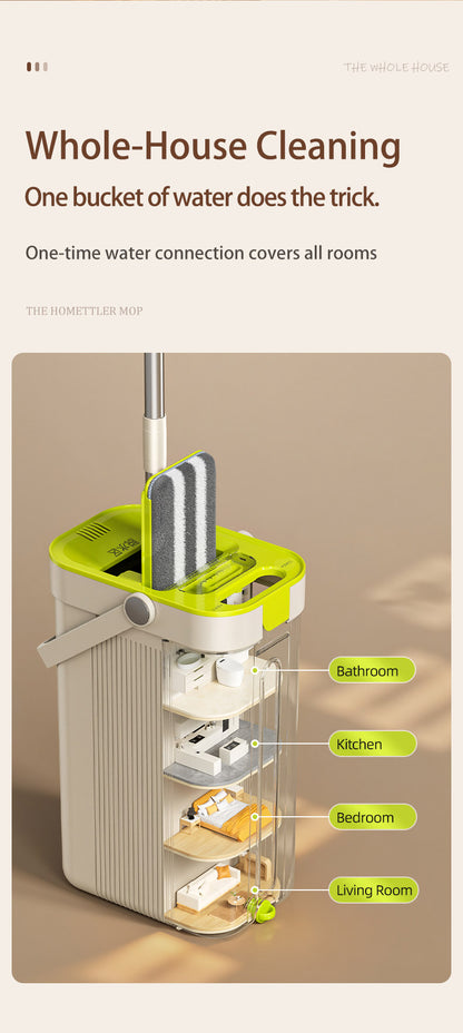 SM002-36 Rectangle Spring Mop Flat Mop Separate Clean & Dirty Water, Wet and Dry Use,2 Microfiber Pads, 3L Water for Whole House Floor Cleaning Hands Free Shipping