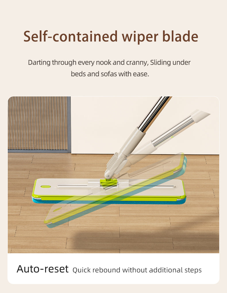 SM002-36 Rectangle Spring Mop Flat Mop Separate Clean & Dirty Water, Wet and Dry Use,2 Microfiber Pads, 3L Water for Whole House Floor Cleaning Hands Free Shipping
