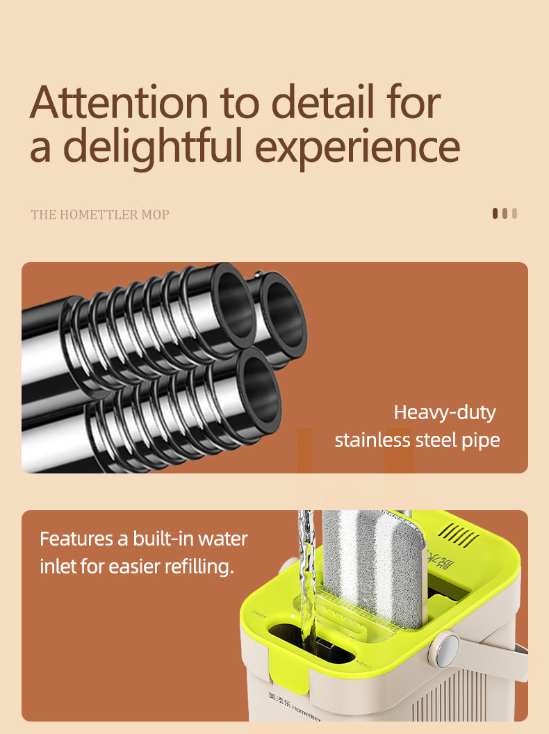 SM002-36 Rectangle Spring Mop Flat Mop Separate Clean & Dirty Water, Wet and Dry Use,2 Microfiber Pads, 3L Water for Whole House Floor Cleaning Hands Free Shipping