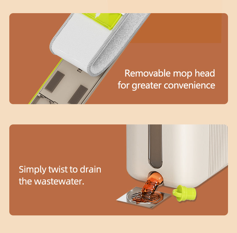 SM002-36 Rectangle Spring Mop Flat Mop Separate Clean & Dirty Water, Wet and Dry Use,2 Microfiber Pads, 3L Water for Whole House Floor Cleaning Hands Free Shipping