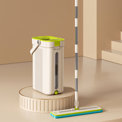 SM002-36 Rectangle Spring Mop Flat Mop Separate Clean & Dirty Water, Wet and Dry Use,2 Microfiber Pads, 3L Water for Whole House Floor Cleaning Hands Free Shipping