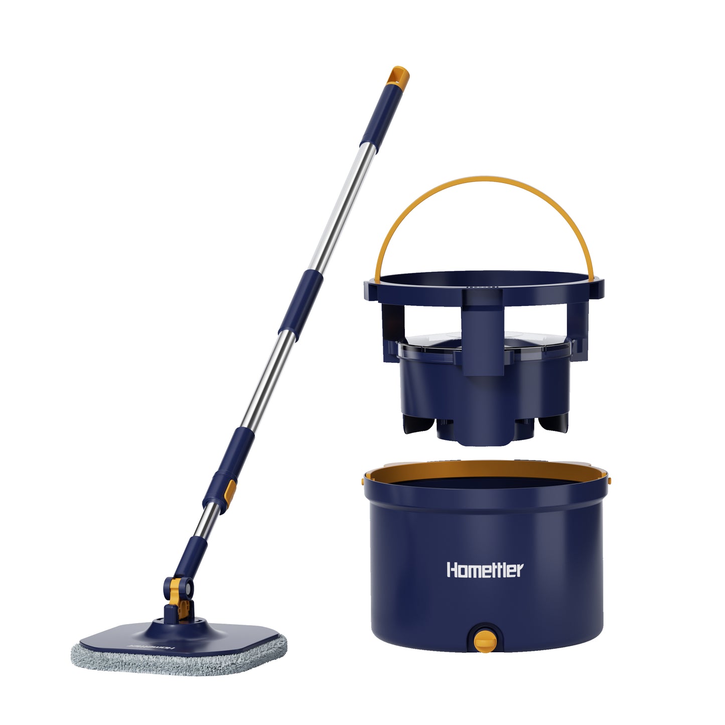 Circular mop and bucket, especially suitable for dog and cat pet hair cleaning mop cleaning and dirty water separation mop system, detachable and reusable mop pad replacement 【free shiping】
