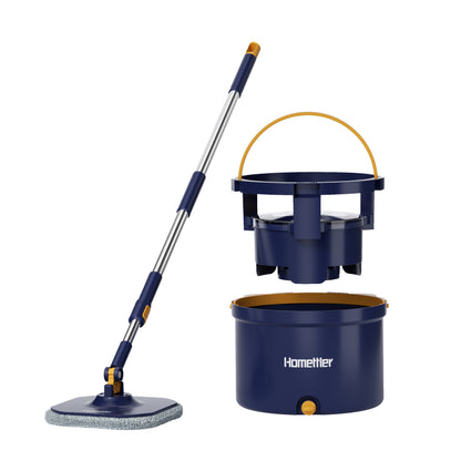 Circular mop and bucket, especially suitable for dog and cat pet hair cleaning mop cleaning and dirty water separation mop system, detachable and reusable mop pad replacement 【free shiping】