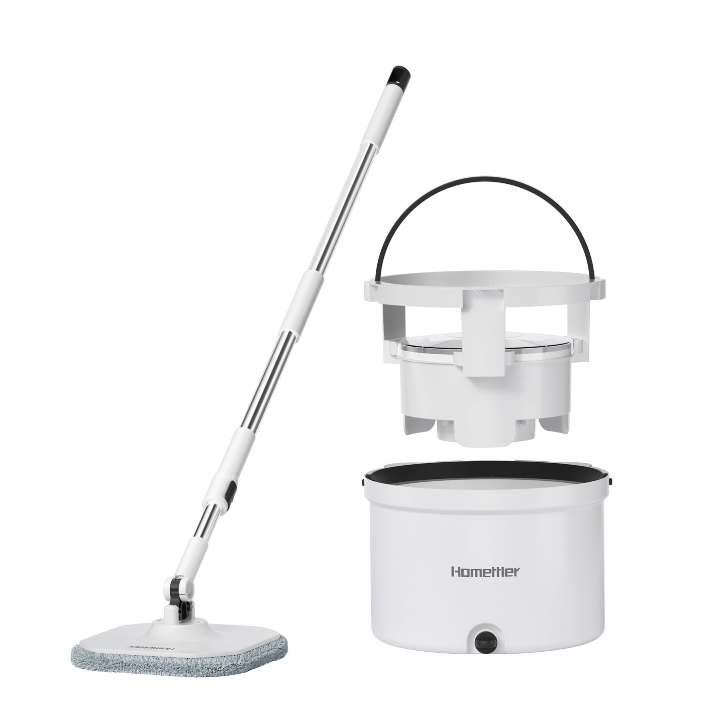 Circular mop and bucket, especially suitable for dog and cat pet hair cleaning mop cleaning and dirty water separation mop system, detachable and reusable mop pad replacement 【free shiping】