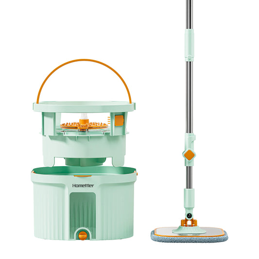 CW002-Pro Square Mop and Bucket Especially for Dog&Cat Pet Hair Cleaning Mop Clean&Dirty Water Separation Mop System with Detachable Reusable Mop Pad Replacement 【Free shipping】