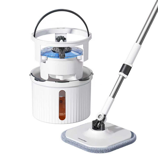 CW003-Pro Circular mop and bucket, especially suitable for dog and cat pet hair cleaning mop cleaning and dirty water separation mop system, detachable and reusable mop pad replacement 【free shiping】