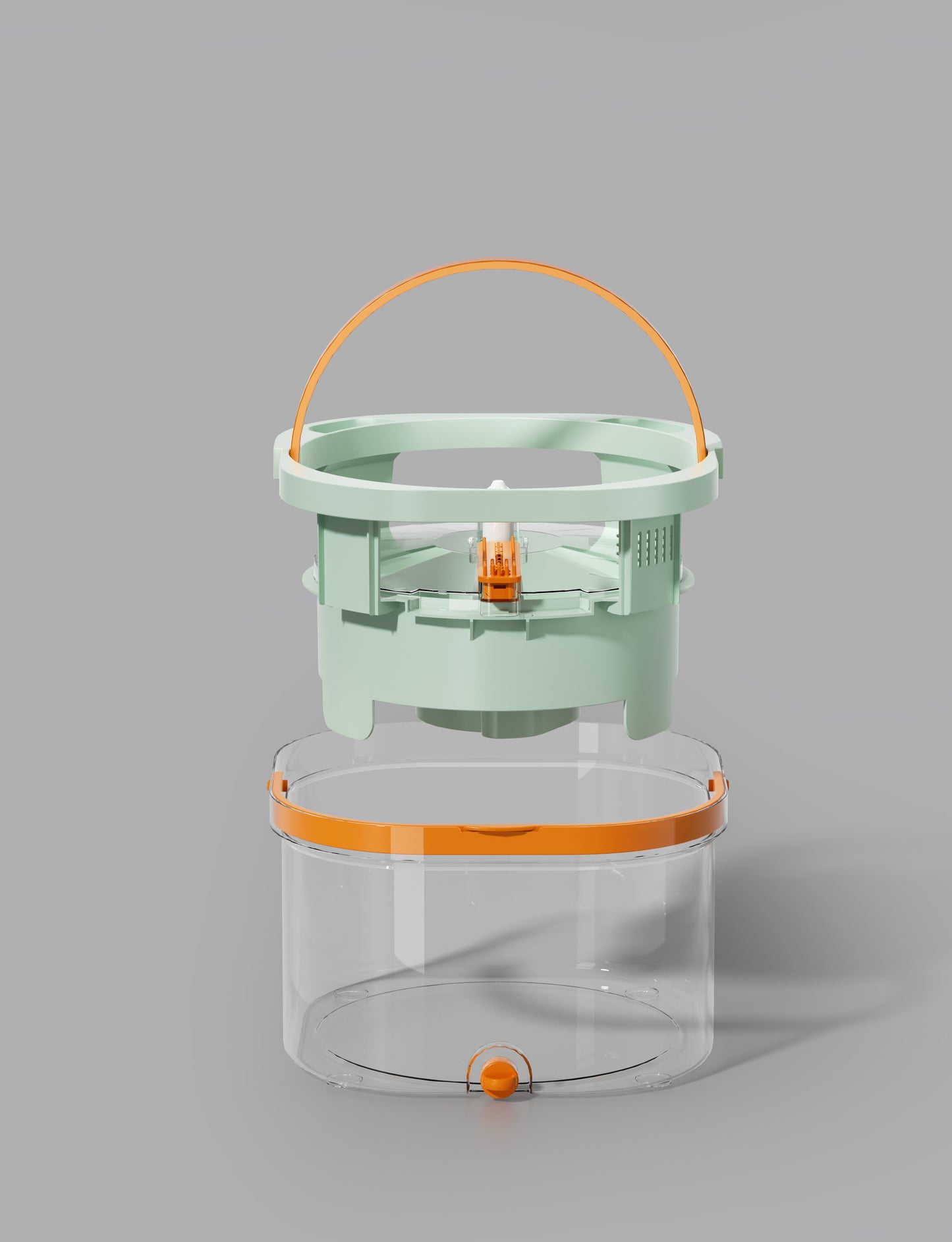 CW002T Transparent Square Mop and Bucket for Dog&Cat Pet Hair Cleaning Mop Clean&Dirty Water Separation Mop System with Detachable Reusable Mop Pad Replacement 【Free shipping】