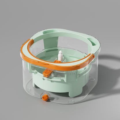 CW002T Transparent Square Mop and Bucket for Dog&Cat Pet Hair Cleaning Mop Clean&Dirty Water Separation Mop System with Detachable Reusable Mop Pad Replacement 【Free shipping】