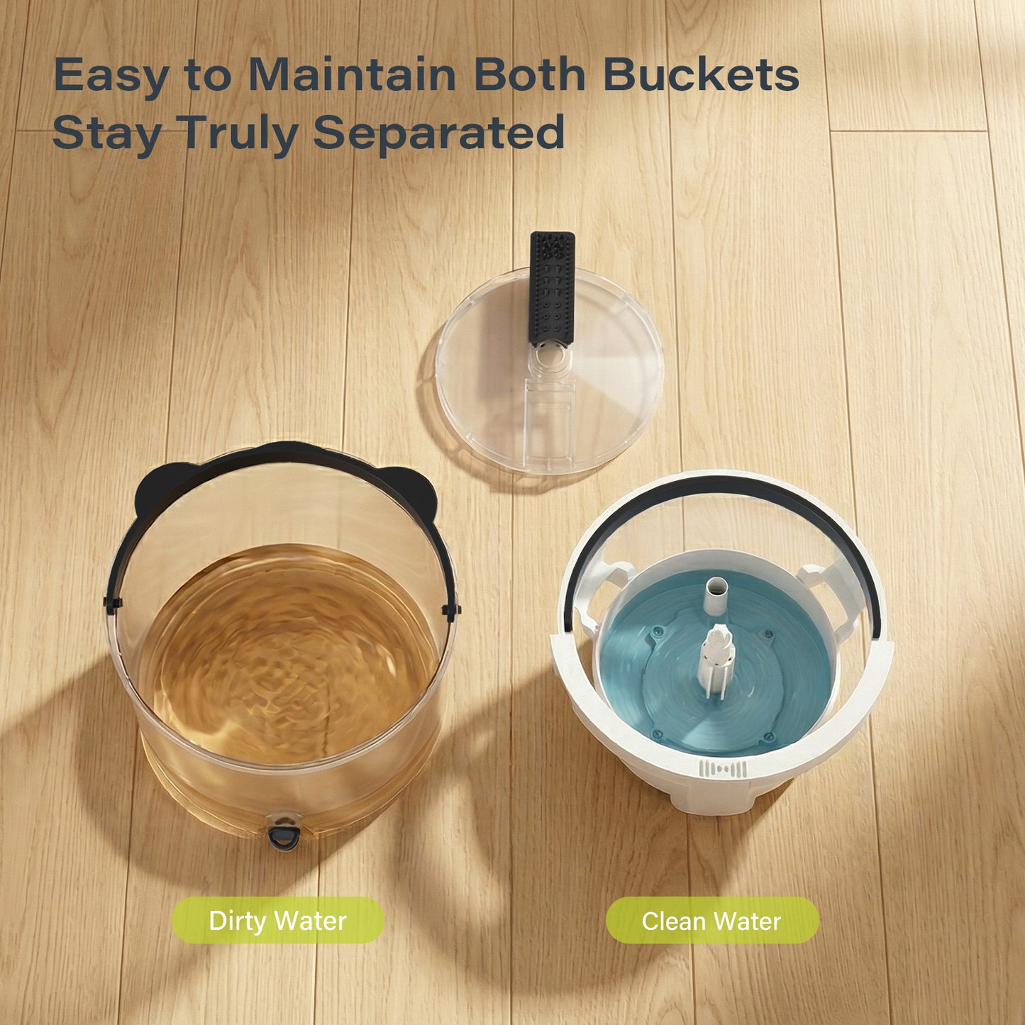 Homettler transparent mop bucket, plastic basket telescopic handle, eco-friendly, high spin rate, reusable mop pad cleaning supplies