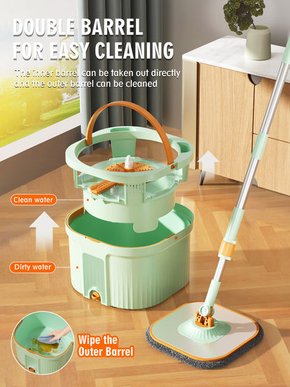 CW002-Pro Square Mop and Bucket Especially for Dog&Cat Pet Hair Cleaning Mop Clean&Dirty Water Separation Mop System with Detachable Reusable Mop Pad Replacement 【Free shipping】