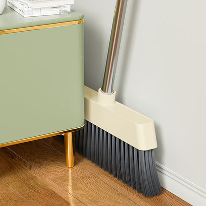 TS300 Broom and Dustpan Set, 87cm Long Adjustable Handle Broom Dustpan Combo with Dustpan Teeth to Automatically Clean Hair Suitable for Home Kitchen Office Hall Floor